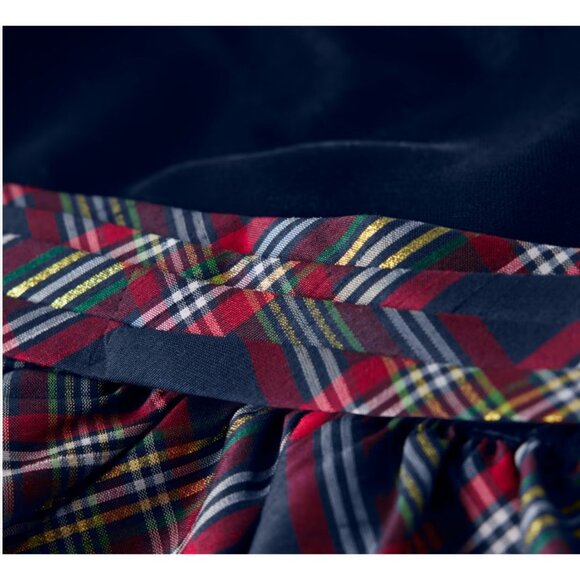 Gymboree Girls Size 8 Velvet & Plaid Holiday Dress Navy/Red - Picture 6 of 7